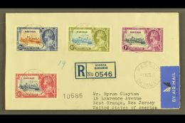 1935 Silver Jubilee Complete Set, SG 141/144, Very Fine Used On Reg Cover To USA, Tied By NASSAU / BAHAMAS Cds's... - Altri & Non Classificati