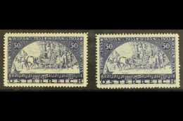 1933 Philatelic Exhibition (WIPA) 50g & 50g, Both Papers Set, SG 703/4, Blue Paper Issue With One Shortish... - Altri & Non Classificati