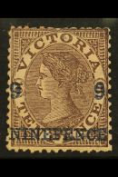 VICTORIA 1871 9d On 10d Purple- Brown / Pink, SG 171, Mint Large Part OG With A Few Shortish Perfs At Top. Fresh,... - Otros & Sin Clasificación