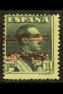 SPANISH 1928 1peseta Greenish Black Perf 14, Mi 10C, Mint For More Images, Please Visit... - Other & Unclassified