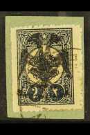 1913 2pi Blue- Black Plate 1, Michel 8, Superb Used On Piece. Signed Raybaudi.  For More Images, Please Visit... - Albanie