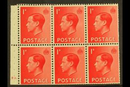 BOOKLET PANE 1936 1d Scarlet Upright Watermark Cylinder Booklet Pane, SG Spec PB 2,  Cylinder "F3 -  Dot",... - Unclassified