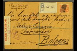 WWI REFUGEE MAIL 1918 Registered Cover Addressed To Bologna, Italy, Sent By An Interpreter Requesting Information... - Non Classés