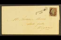 1841 MANCHESTER "FISH - TAIL" MALTESE CROSS ON COVER. 1841 (20 May) Entire Letter Sheet From Manchester To Wigan... - Autres & Non Classés