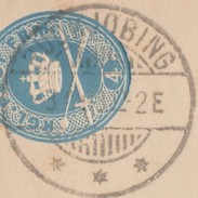 Danemark 1893. Entier Postal, Enveloppe Oblitérée Rudkjøbing. Filigrane Couronne - Maschinenstempel (EMA)