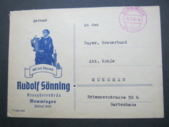 1946 , Memmingen , Gebühr Bezahlt , Brief Einer Brauerei - Covers & Documents
