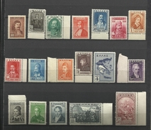 Grèce Greece YT 375/92 ** MNH Presonnages Centenaire 1830_1930 - Unused Stamps