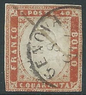 1861-63 SARDEGNA USATO EFFIGIE 40 CENT - P50 - Sardaigne