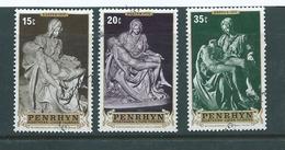 Penrhyn Island 1976 Easter Michelangelo Set Of 3 FU - Penrhyn