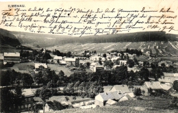 Ilmenau, Gesamtansicht, 1908, Mit Bahnpost Stempel Ilmenau-Grossbreitenbach - Ilmenau