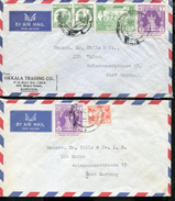 BURMA LOT OF 2 MIXED FRANKING AIR MAIL COVER TO GERMANY - Myanmar (Burma 1948-...)