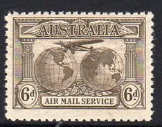 Australia 1931 'Air Mail Service' 6d Value, MNH, Gum Bends (SG139) - Ongebruikt