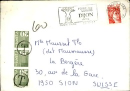 FRANCE - Env Taxée Pour La Suisse - A étudier - P21177 - 1960-.... Cartas & Documentos