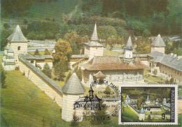 ARCHITECTURE, SUCEVITA MONASTERY, CM, MAXICARD, CARTES MAXIMUM, 1991, ROMANIA - Abbeys & Monasteries