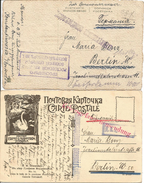 1915 - Konstantinowsk-Berlin, Kriegsgefangene Post, 2 Stk. - Lettres & Documents