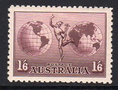 Australia 1934 Hermes 1/6d Airmail, No Wmk, Lightly Hinged Mint (SG153) - Nuovi