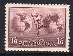 Australia 1934 Hermes 1/6d Airmail, No Wmk, Lightly Hinged Mint (SG153) - Ongebruikt