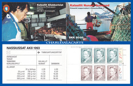 GREENLAND 1993 FISHING 50 KR. COMPLETE BOOKLET QUEEN  CRABS FACIT H3 MINT UNUSED - Markenheftchen