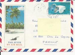 Papeete Ile Tahiti Timbre 193 Sur Env. 1983 - Brieven En Documenten