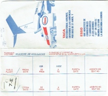 Ancienne Pochette Pour Billet/Ticket D'Avion. TACA International Airlines/Publicité ESSO - Billetes