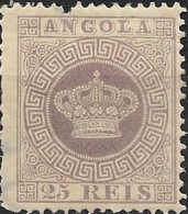 ANGOLA 1870 "Crown" -  25r. - Purple  MH SOME THINNING CHEAP PRICE - Angola