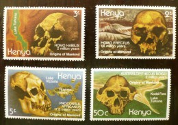 KENYA Hommes Prehistoriques, Cranes Préhistoriques  (yvert 212/15) ** MNH, Sans Charniere. - Prehistory