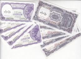 EGYPT 5 10 PT. PIASTRES 1971 P-182h 183h SIG/megiud LOT X5 SETS 10 UNC NOTES Cv=$30 - Egitto