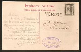 Wapenschild Nr. 81A TYPO Voorafgestempeld Nr. 5 Op Postkaart LA HAVANE CUBA + GRIFFE VERIFIE ; Staat Zie 2 Scans ! - Sobreimpresos 1906-12 (Armarios)