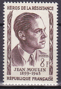 Timbre-poste Neuf** - Héros De La Résistance Jean Moulin - N° 1100 (Yvert) - France 1957 - Nuevos