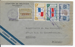 GUATEMALA - 1938 - ENVELOPPE Par AVION De La LEGATION De BELGIQUE Pour BOUILLON Par NEW YORK - VOIR AUSSI DOS - Covers & Documents