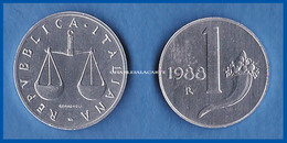 ITALY  1 LIRA  ALUMINIUM  1988R  ROME  BALANCE SCALES   CORNUCOPIA  SUPERB  F.D.C. CONDITION - 1 Lira