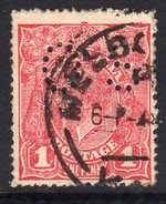 Australia 1914-21 1d Carmine-red GV Head Official, Punctured OS, Used (SG O39) - Dienstzegels