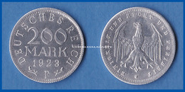 GERMANY  200 MARK EAGLE 1923F  STUTTGART  ALUMINIUM  SUPERB  CONDITION - 200 & 500 Mark