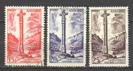 Andorra French 1955 Mi 150-152 Canceled - Oblitérés