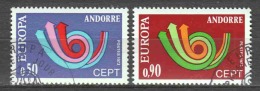 Andorra French 1973 Mi 247-248 Canceled EUROPA CEPT (3) - Oblitérés