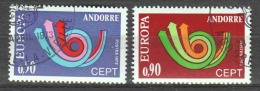 Andorra French 1973 Mi 247-248 Canceled EUROPA CEPT (4) - Usados