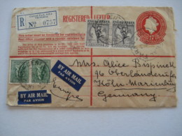 1957 , Einschreiben Ganzsache Nach Deutschland Verschickt - Lettres & Documents