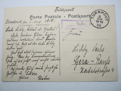 1915  , TURNHOUT  Landsturm Ludwigshafen,   Carte Militaire Allemagne - Army: German