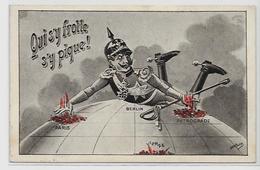 CPA Satirique Caricature Guerre 14-18 Patriotique Germany Kaiser Non Circulé Russie - Sátiras