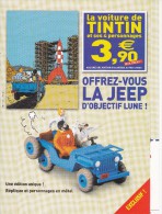 TINTIN : Dépliant  Editions Atlas - La Jeep D'Objectif Lune - Presseunterlagen