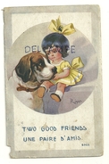 Petite Fille Et Saint Bernard. "Une Paire D'amis"Signée Right 1918. Tampon De Censure 3359 - Right