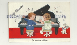 Couple D'enfants Au Piano Et Chien Qui "chante" . 1935. Signée John Wills - Wills, John