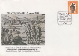 54732- TIMISOARA TOWN ANNIVERSARY, OLD ILLUSTRATION, SPECIAL COVER, 2008, ROMANIA - Cartas & Documentos