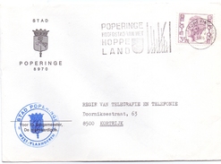 Omslag Enveloppe - Gemeente Poperinge - Stempel  1976 - Omslagen