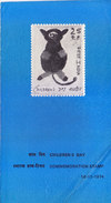 INDIA - 1974 BROCHURE / INFORMATION SHEET WITH COMMEMORATIVE STAMP & FIRST DAY CANCELLATION - CHILDREN'S DAY - Sin Clasificación