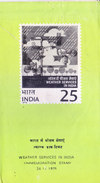 INDIA - 1976 BROCHURE / INFORMATION SHEET WITH COMMEMORATIVE STAMP & FIRST DAY CANCELLATION - WEATHER SERVICES IN INDIA - Sin Clasificación