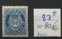 Norge  Yv. 83 *  Avec Charnière  Mit Falz  Cote  30 € - Unused Stamps