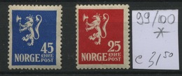 Norge  Yv. 99/100 *  Avec Charnière  Mit Falz  Cote 31,50 € - Neufs