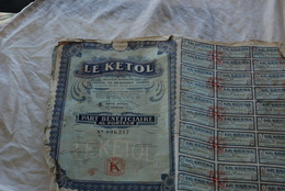 LE KETOL PART BENEFICIAIRE AU PORTEUR AVEC CES COUPONS - J - L