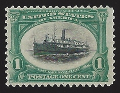US #294 1901 Green & Black Mint NG F-VF - Nuevos